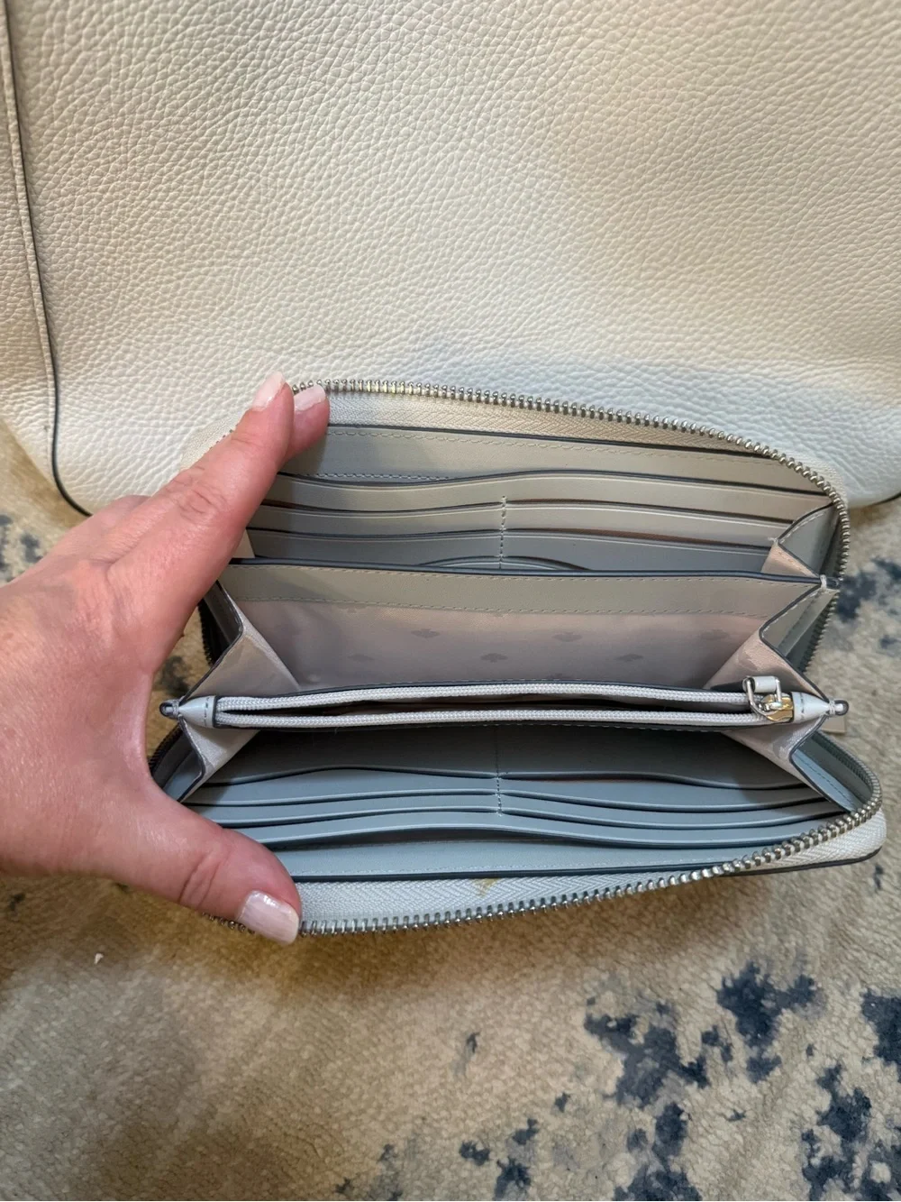 Kate Spade Cream Pebbled Leather Shoulder Bag with Wallet